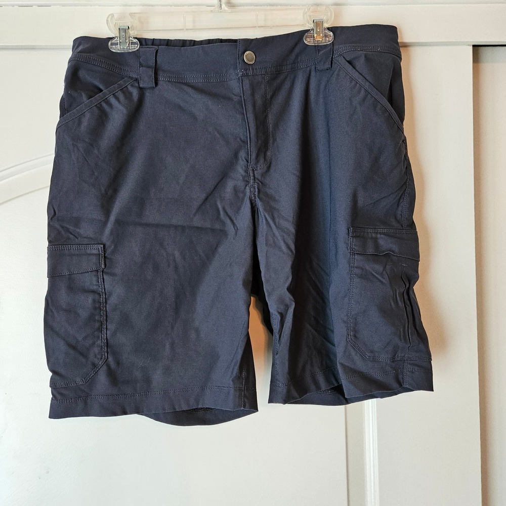 Duluth Trading Co Dry on the Fly Cargo Shorts Women 14 Ink Navy 10 Inseam Hiking